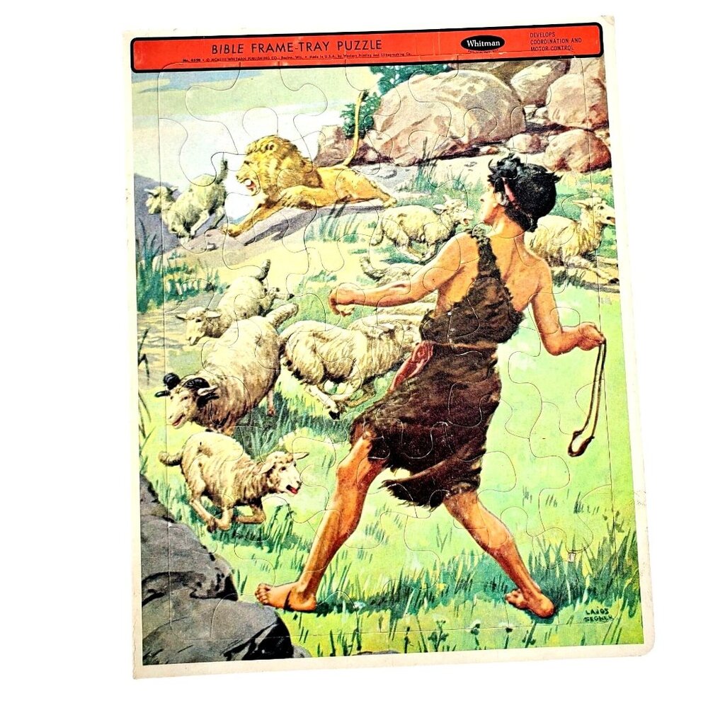 1953 Whitman Bible Frame-Tray Jigsaw Puzzle David Lajos Segner 4520